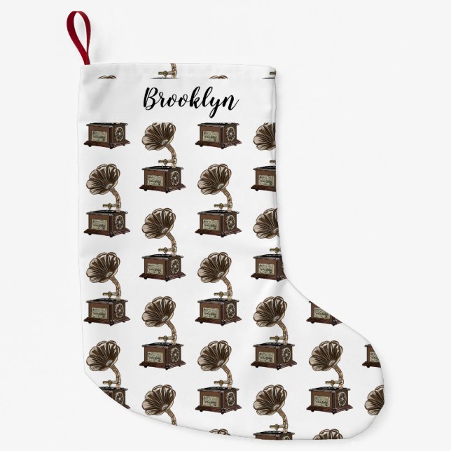 Petite Chaussette De Noël Tourne-disque dessin animé (Devant)