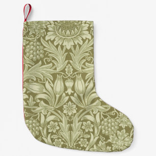 Petite Chaussette De Noël Tournesol William Morris Vintage Olive Damask