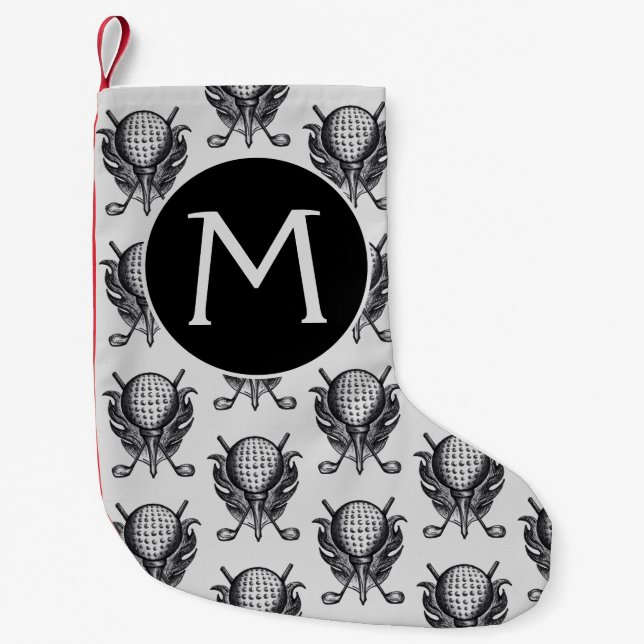 Petite Chaussette De Noël Tournoi de golf annuel Ball Tee Clubs Stylo et enc (Devant)