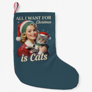 Petite Chaussette De Noël Tout ce que je veux pour Noël est Chats Amoureux d