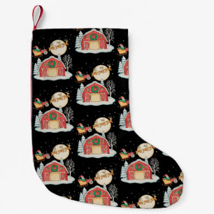 Petite Chaussette De Noël Tracteur Père Noël Ferme Agriculteur Noël Agricult