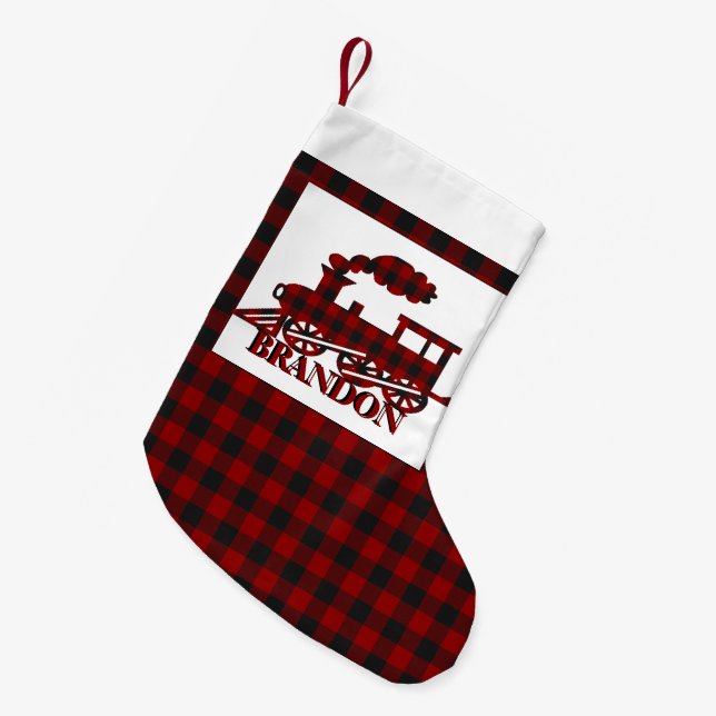 Petite Chaussette De Noël Train écossais personnalisé  (Devant (Accrochage))