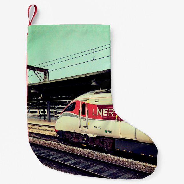Petite Chaussette De Noël Train rouge et blanc (Devant)
