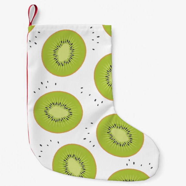 Petite Chaussette De Noël Tranches de fruits Kiwi, illustration transparente (Devant)