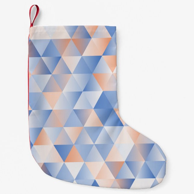 Petite Chaussette De Noël Triangles bleus doux (Devant)