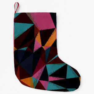 Petite Chaussette De Noël Triangles colorés Abstrait Arrière - plan géométri