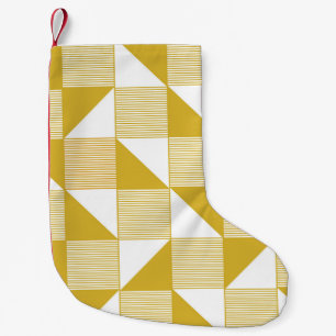 Petite Chaussette De Noël Triangles Jaunes : Motif Linéaire Sans Seamless.