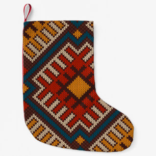 Petite Chaussette De Noël Tribal Aztec motif sans soudure sur le tricot de l