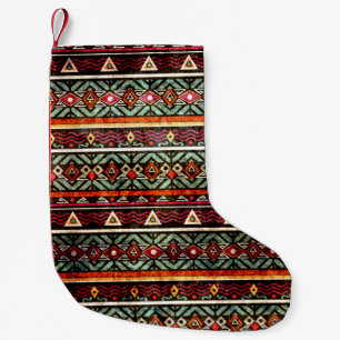 Petite Chaussette De Noël Tribal grunge ethno folle motif dans le style rétr