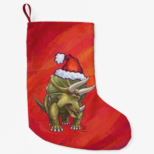 Petite Chaussette De Noël Tricératops Noël En Rouge