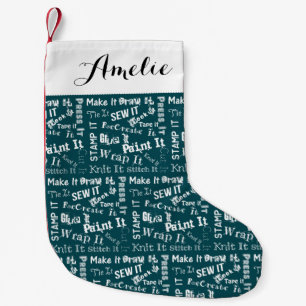 Petite Chaussette De Noël Typographie de fabrication Imprimer + Nom