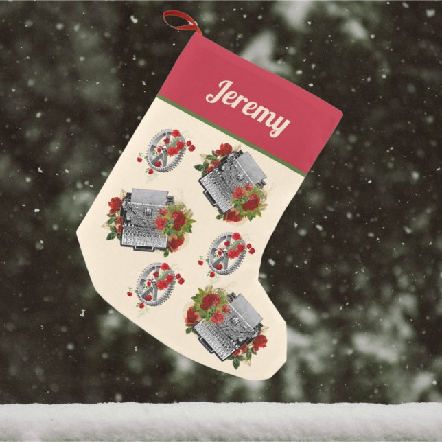 Petite Chaussette De Noël Typographie et engrenages en vapeur Noël (Créateur téléchargé)