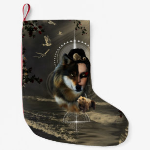 Petite Chaussette De Noël Un loup génial avec fée