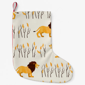 Petite Chaussette De Noël Un motif africain sans couture avec un lion mignon