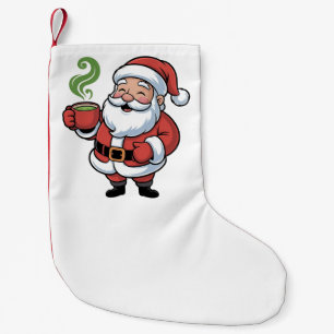 Petite Chaussette De Noël Un Père Noël de Noël amusant avec une boisson de M