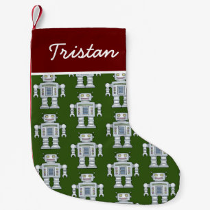 Petite Chaussette De Noël Un petit robot-jouet mignon, un motif, plein de No