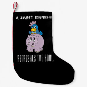 Petite Chaussette De Noël Une Amitié Douce Rafraîchit L'Âme Violet Hippo