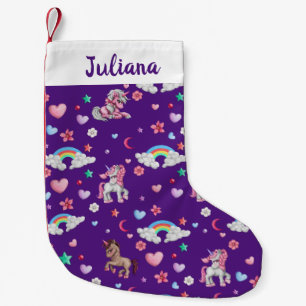 Petite Chaussette De Noël Unicorn Christmas Stockings Cute Unicorn violet