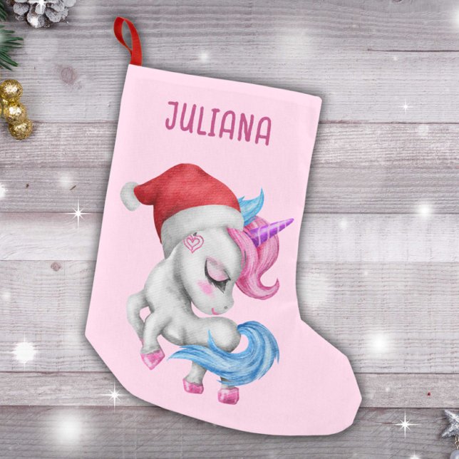 Petite Chaussette De Noël Unicorn Christmas Stockings | Cute Unicorne rose (Créateur téléchargé)