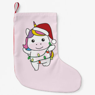 Petite Chaussette De Noël Unicorne Noël Animaux d'hiver de vacances Unicorne