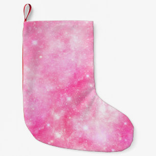 Petite Chaussette De Noël Univers de galaxie rose