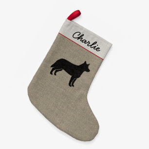 Petite Chaussette De Noël Vacances australiennes de Heeler de silhouette de