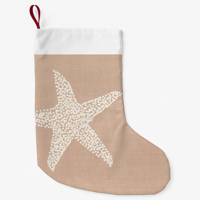 Petite Chaussette De Noël Vacances côtières de Noël d'étoiles de mer de (Devant)
