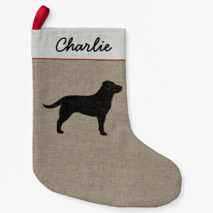 Petite Chaussette De Noël Vacances de chien personnalisées par silhouette