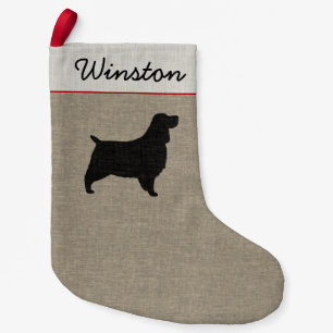 Petite Chaussette De Noël Vacances de silhouette de chien d'épagneul de