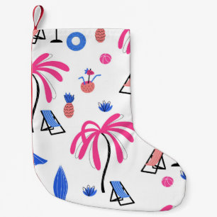 Petite Chaussette De Noël Vacances d'été : Palm Trees Ananas Motif