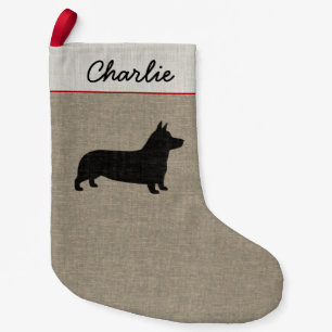 Petite Chaussette De Noël Vacances mignonnes de chien de silhouette de corgi