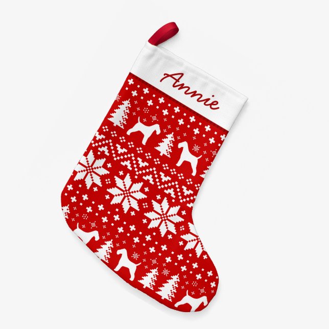Petite Chaussette De Noël Vacances mignonnes de motif de silhouettes de Fox (Devant (Accrochage))