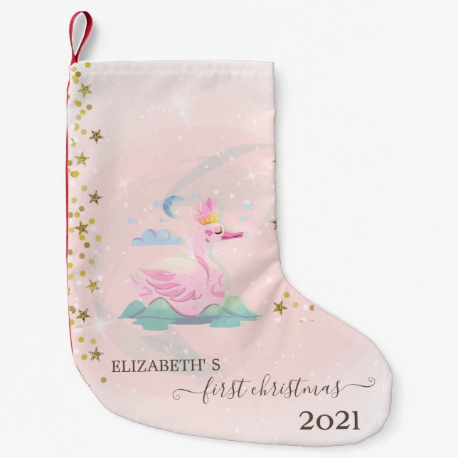 Petite Chaussette De Noël Vacances Noël Baby Swan Stars (Devant)