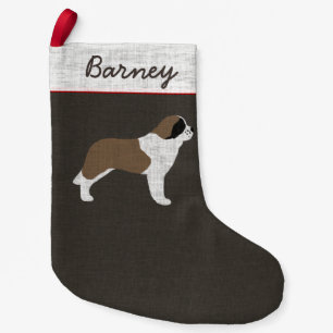 Petite Chaussette De Noël Vacances personnalisées par silhouette de chien d