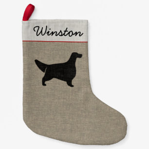 Petite Chaussette De Noël Vacances personnalisées par silhouette de chien d