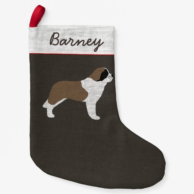 Petite Chaussette De Noël Vacances personnalisées par silhouette de chien de (Devant)