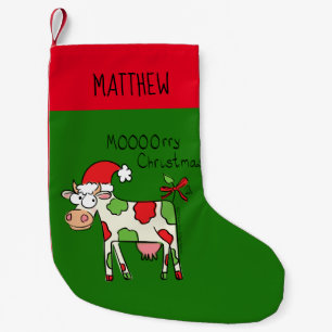 Petite Chaussette De Noël Vache Drôle Cartoon Noël Vacances Stocker