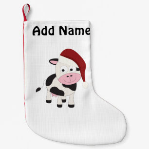 Petite Chaussette De Noël Vache personnalisable à Noël