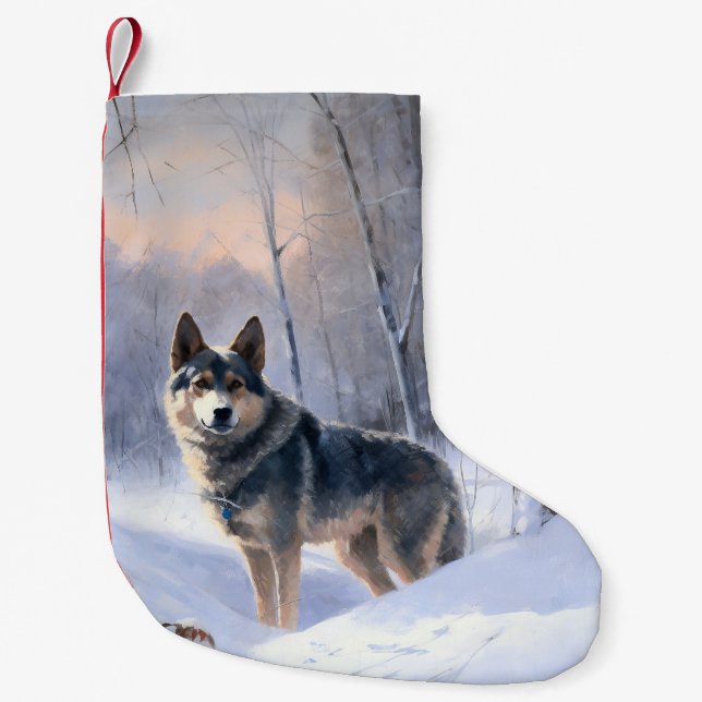 Petite Chaussette De Noël Vallhund suédois Laisser neiger Noël (Devant)