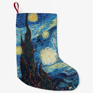 Petite Chaussette De Noël Van Gogh Nuit étoilée Vintage Bleu Chef-d'œuvre