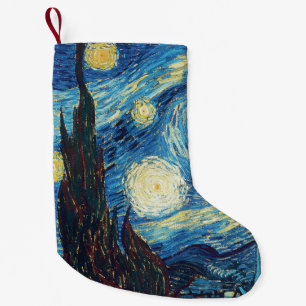Petite Chaussette De Noël Van Gogh Nuit étoilée Vintage Bleu Chef-d'œuvre