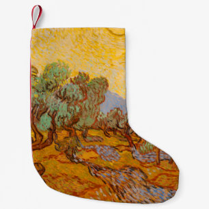 Petite Chaussette De Noël Van Gogh Olive Trees Soleil Jaune Ciel