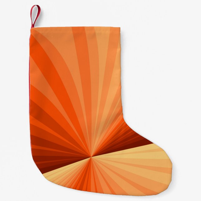 Petite Chaussette De Noël Vanille rouge orange Abstraite moderne Fractale gr (Devant)