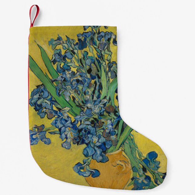 Petite Chaussette De Noël Vase Van Gogh avec Iris Classic Impressionnisme (Devant)