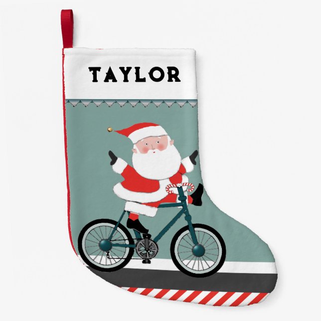 Petite Chaussette De Noël Vélo cyclisme (Devant)