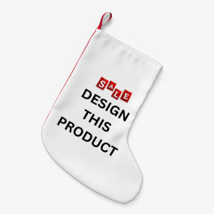 Petite Chaussette De Noël VENTE ! Poids petit - Faux Linen - Rouge Retour