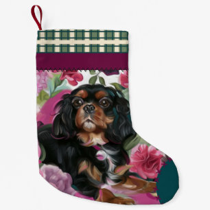 Petite Chaussette De Noël Vérificateur de Noël noir et tan Cavalier