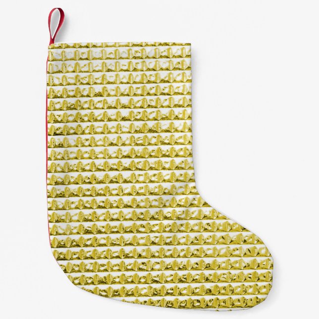 Petite Chaussette De Noël Verre noir doré : surface luxueuse. (Devant)