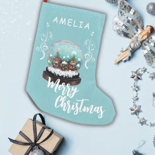 Petite Chaussette De Noël Verre Snowball Village d'hiver Foliing Noël