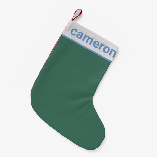 Petite Chaussette De Noël Vert et bleu Simple Moderne Personnalisé (Devant (Accrochage))
